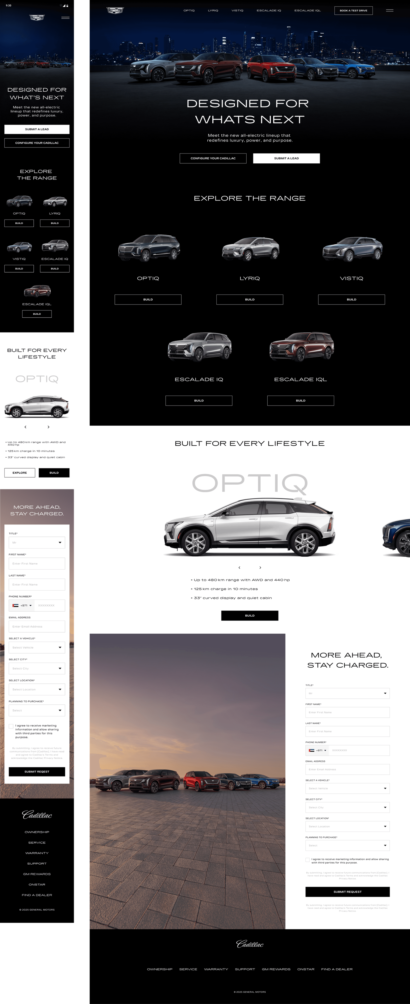 Final Cadillac homepage design