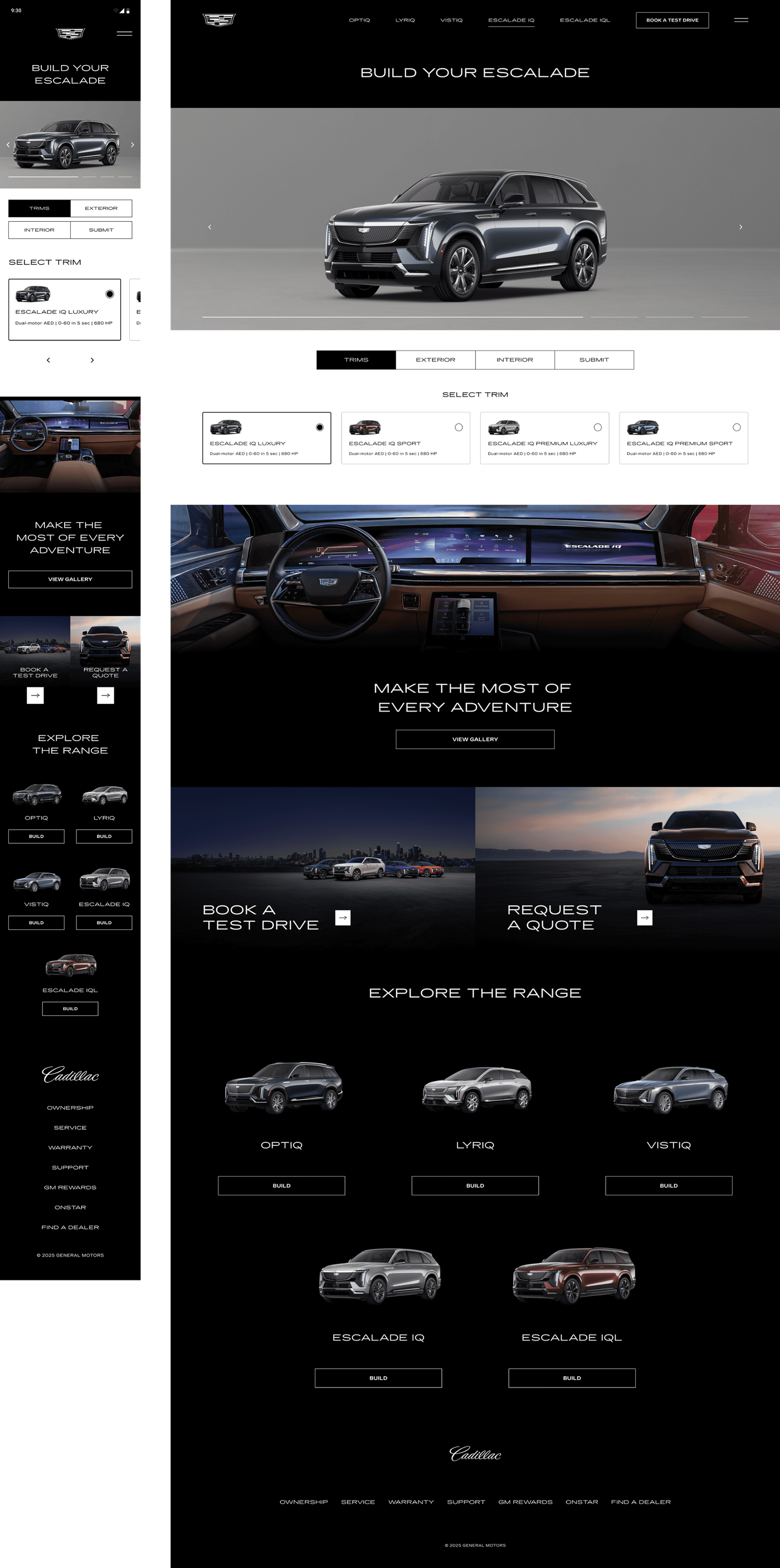 Final Cadillac product page design