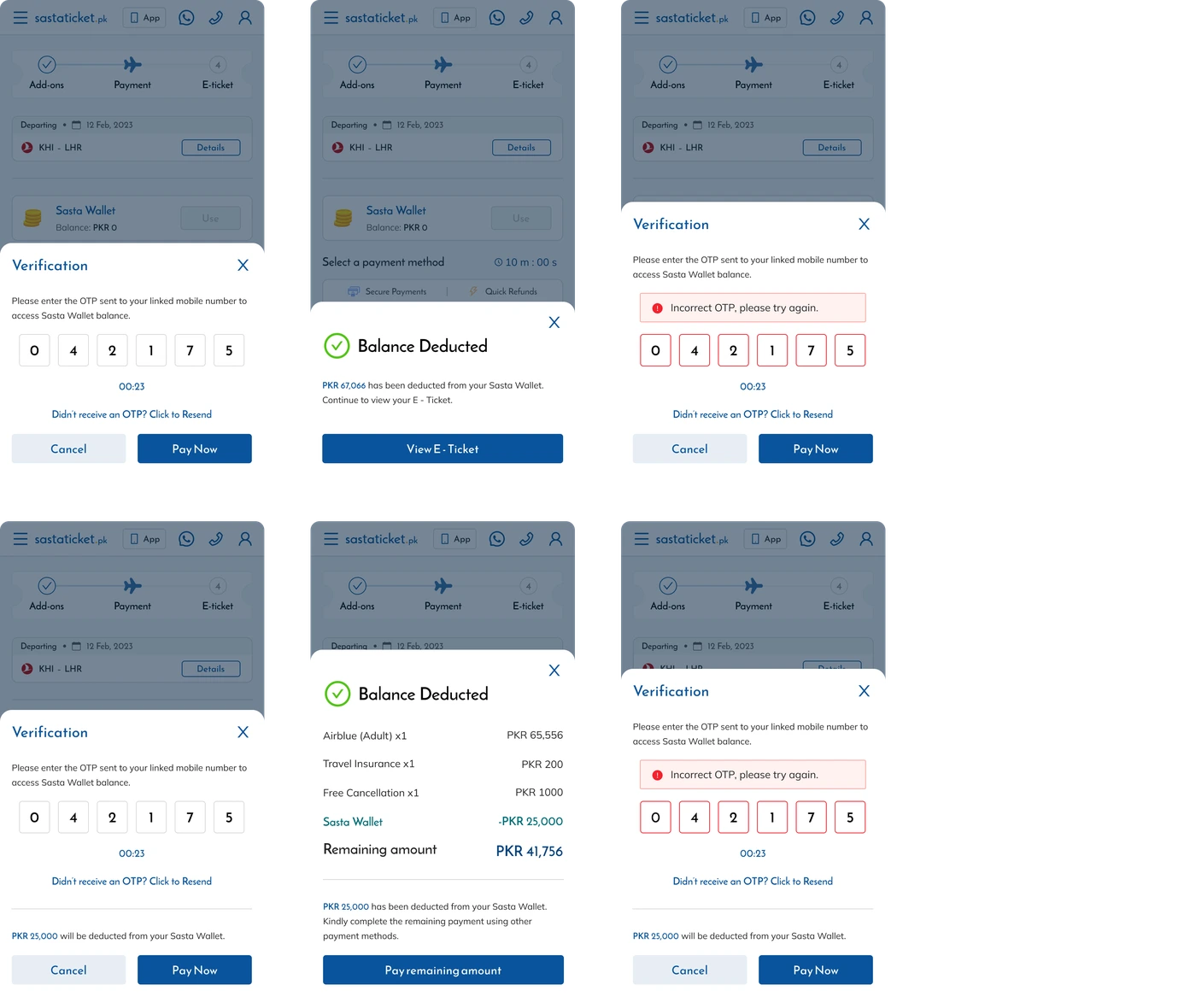 Sasta Wallet OTP verification step